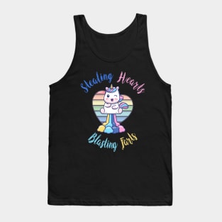 Stealing Hearts and Blasting Farts - Funny Saying For Kids Clothing, Baby Toddler Newborn Apparel and Valentines Day Humor Tank Top